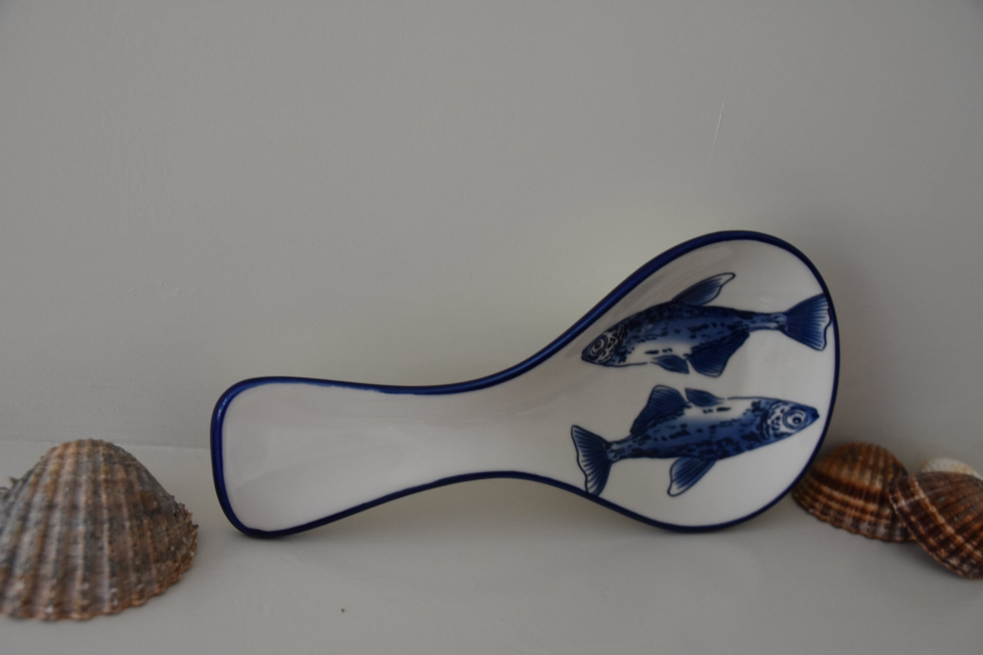 Seafood aperitief bordje/Lepel - Wit Blauw