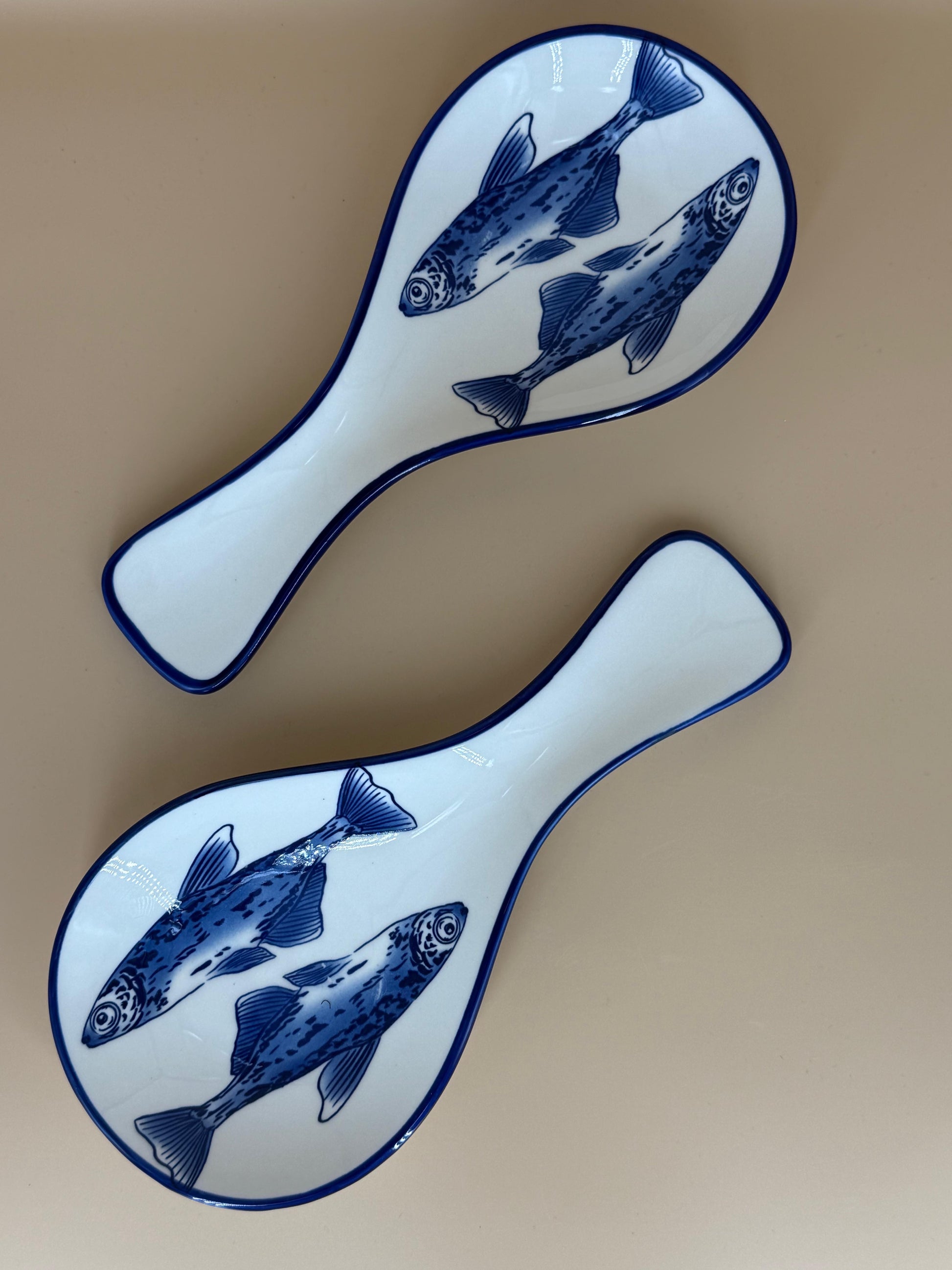 Seafood aperitief bordje/Lepel - Wit Blauw