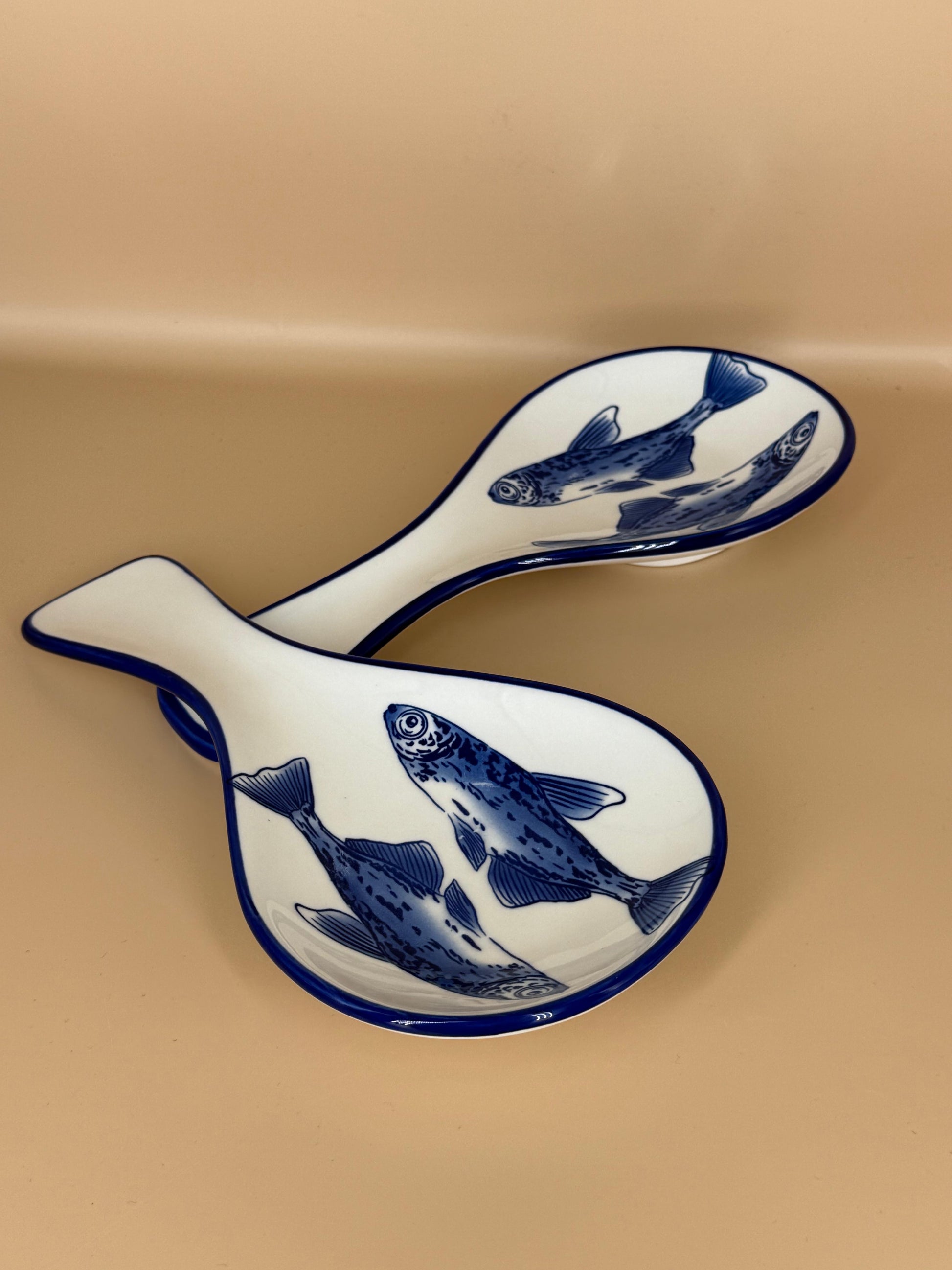 Seafood aperitief bordje/Lepel - Wit Blauw