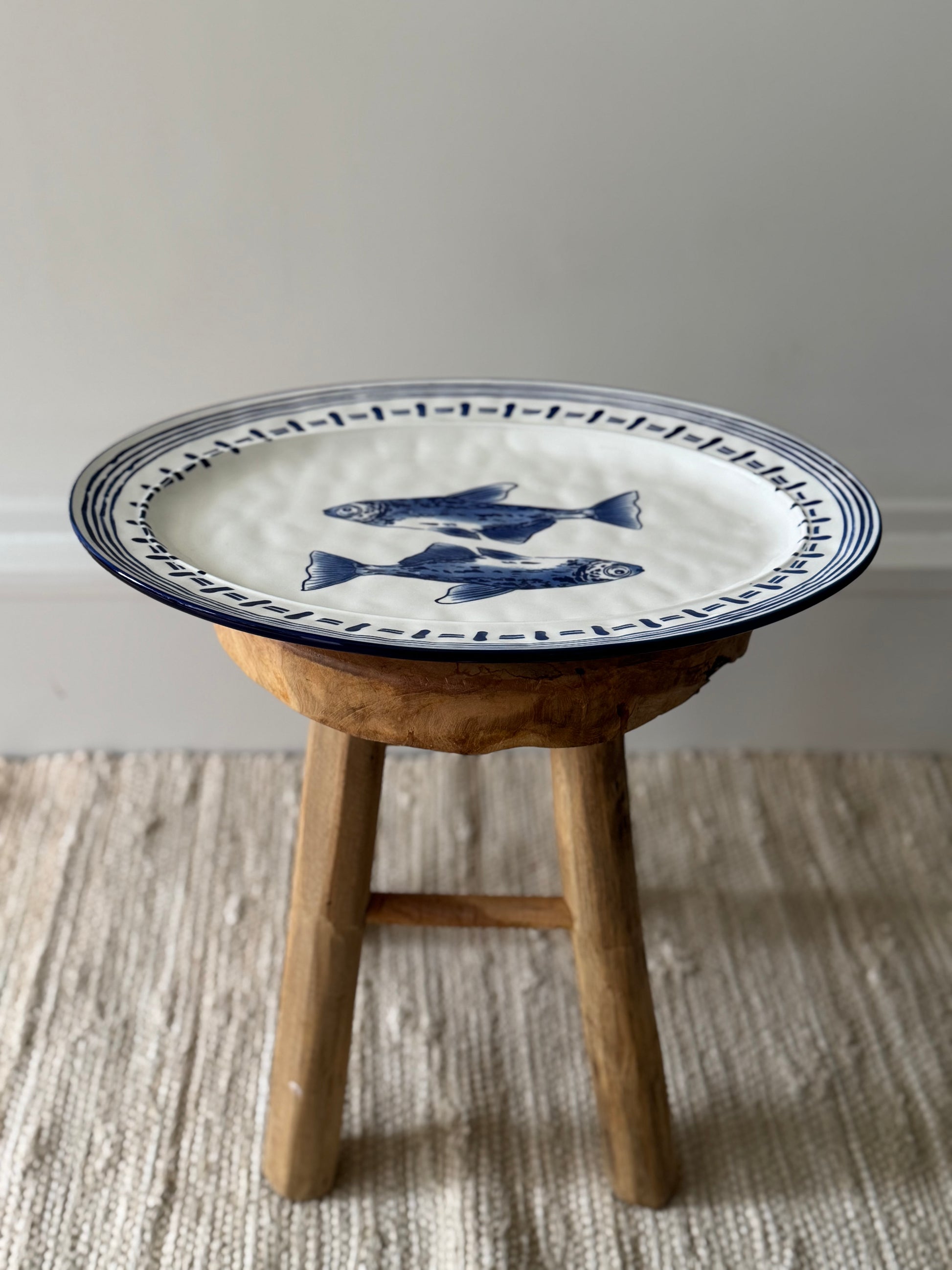 Seafood Plate Ovaal -Wit Blauw