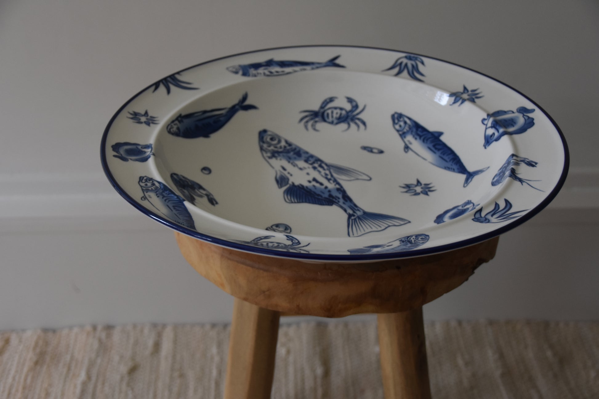 Seafood Plate Rond - Wit Blauw