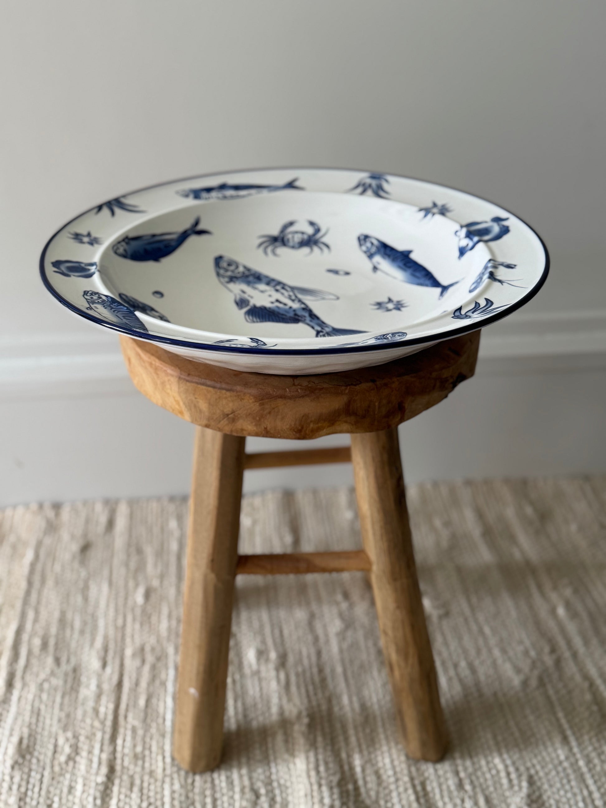 Seafood Plate Rond - Wit Blauw