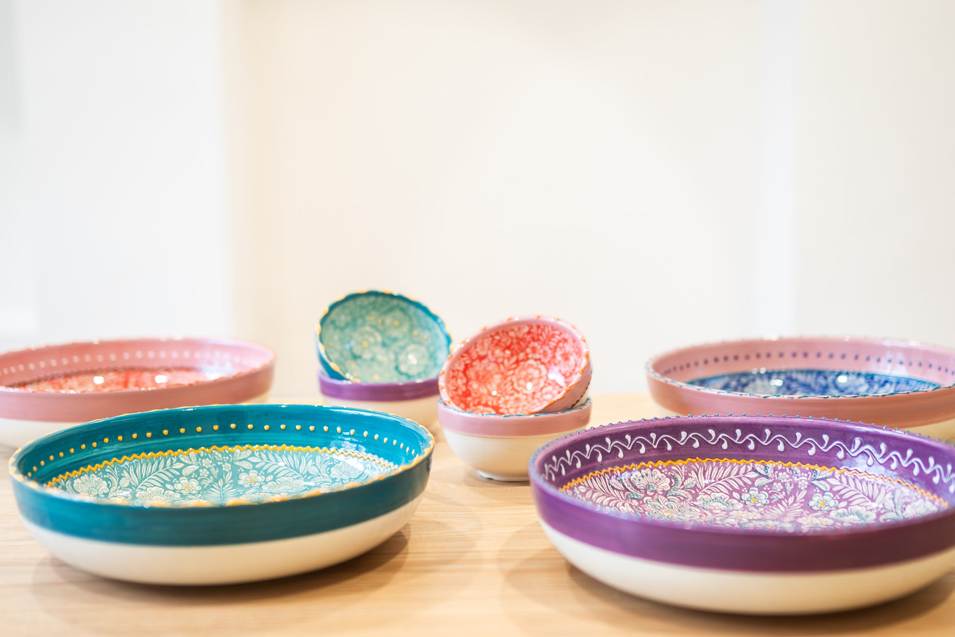 Flower Pastel kommetje – 14 cm – Handbeschilderd