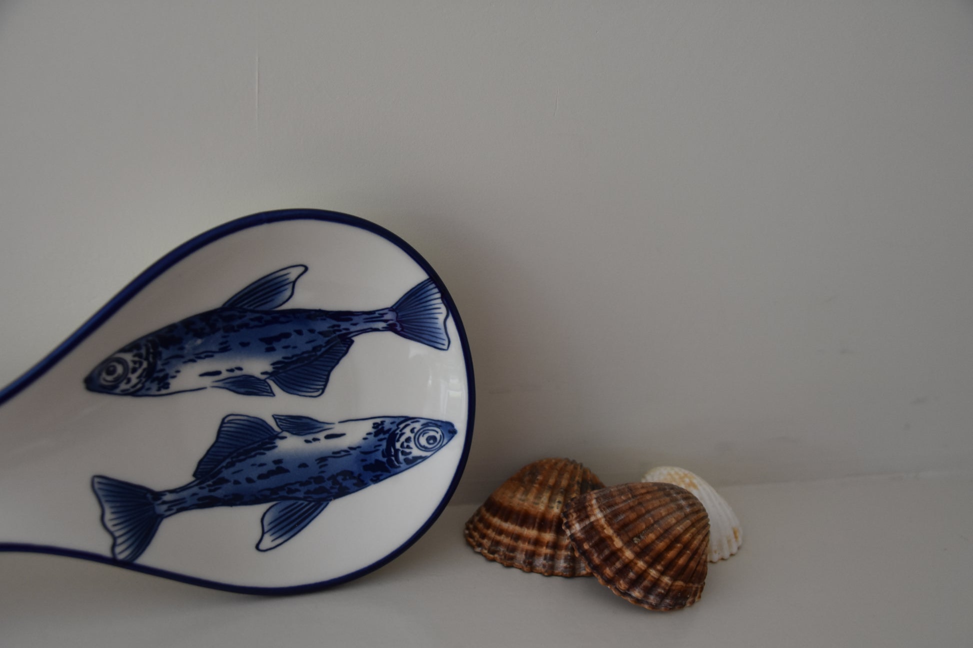 Seafood aperitief bordje/Lepel - Wit Blauw