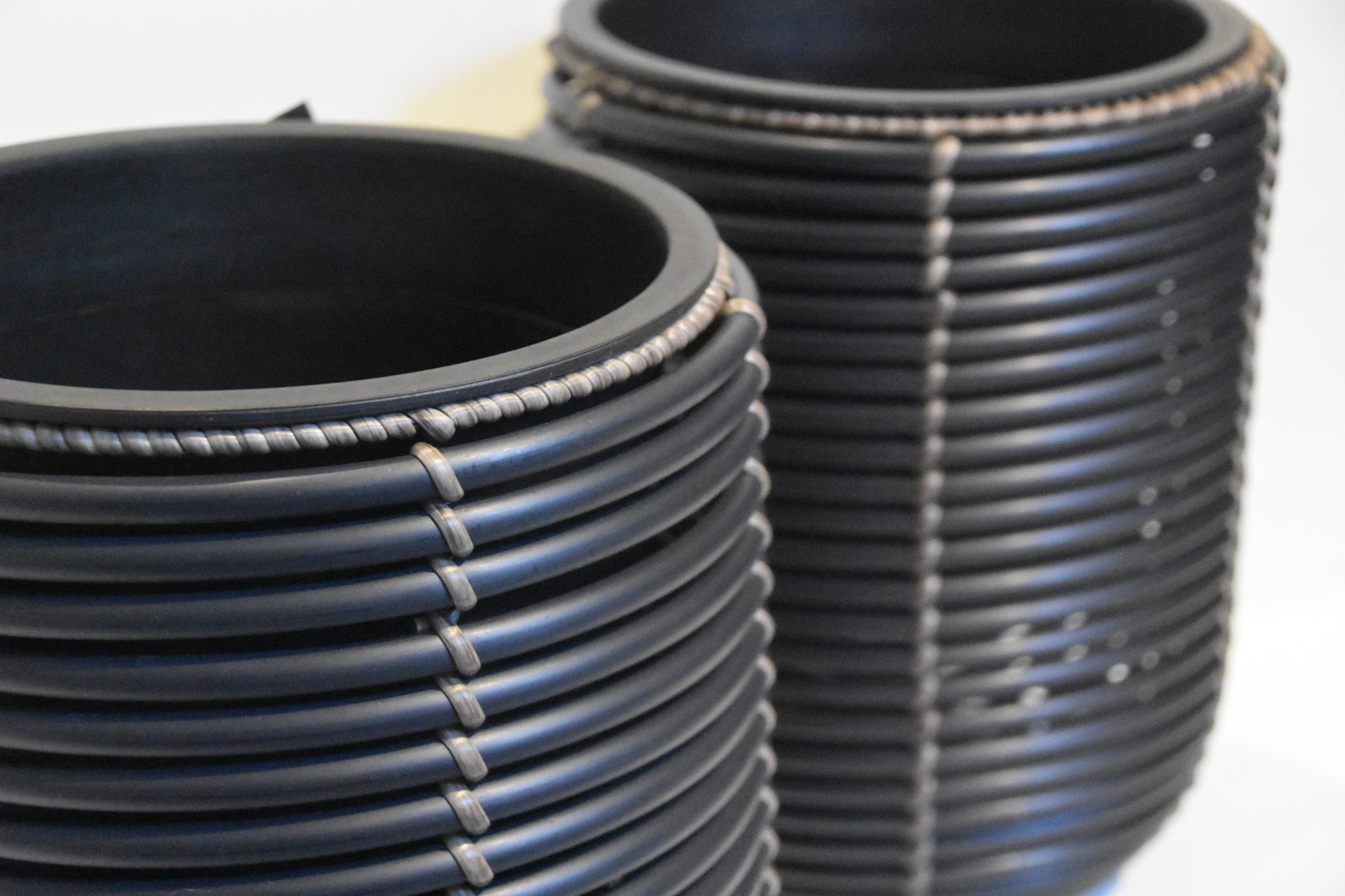 Bloem Pot Poly Rattan zwart