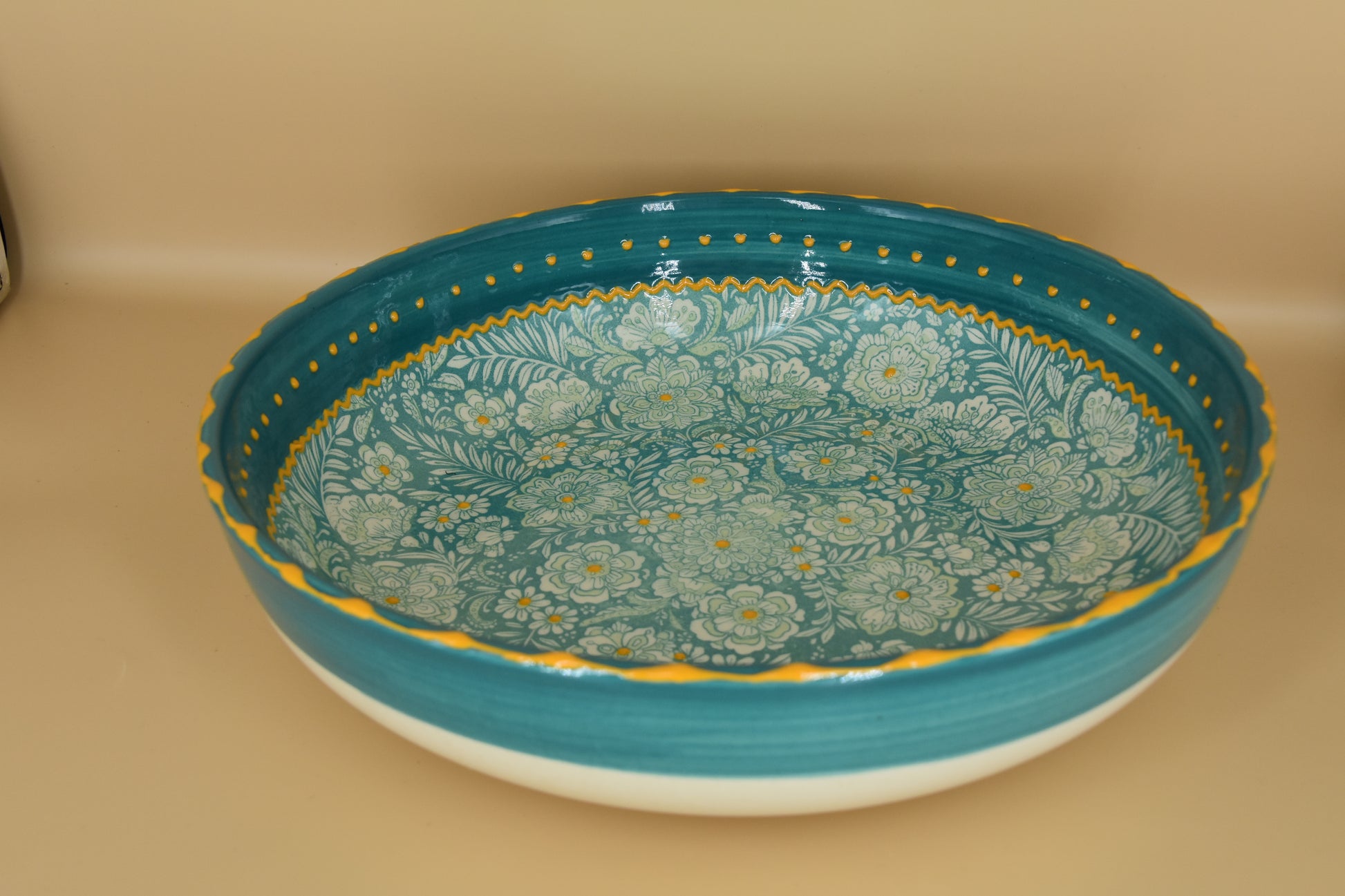 Flower Pastel schaal – 30 cm – Handbeschilderd