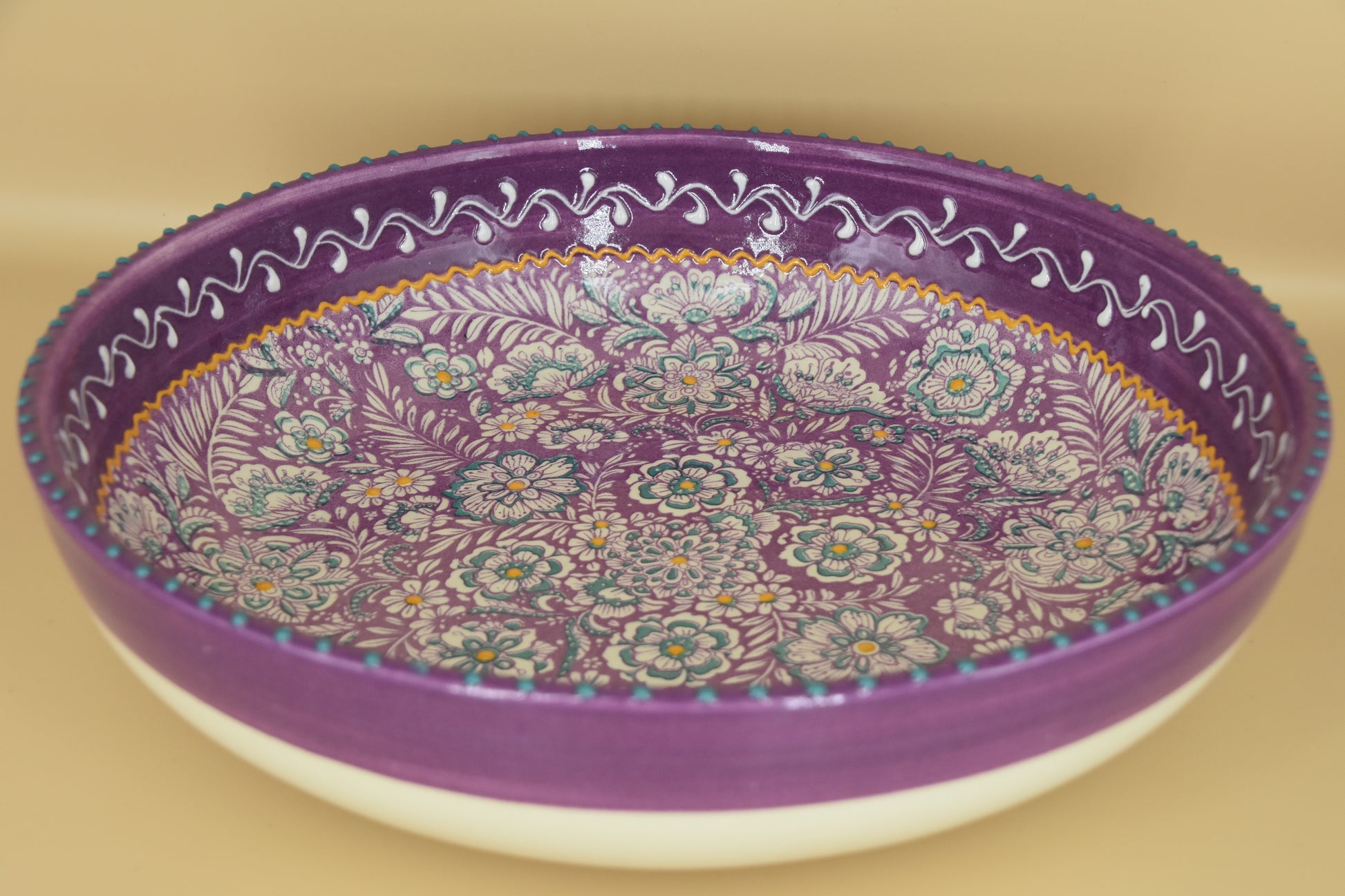 Flower Pastel schaal – 30 cm – Handbeschilderd