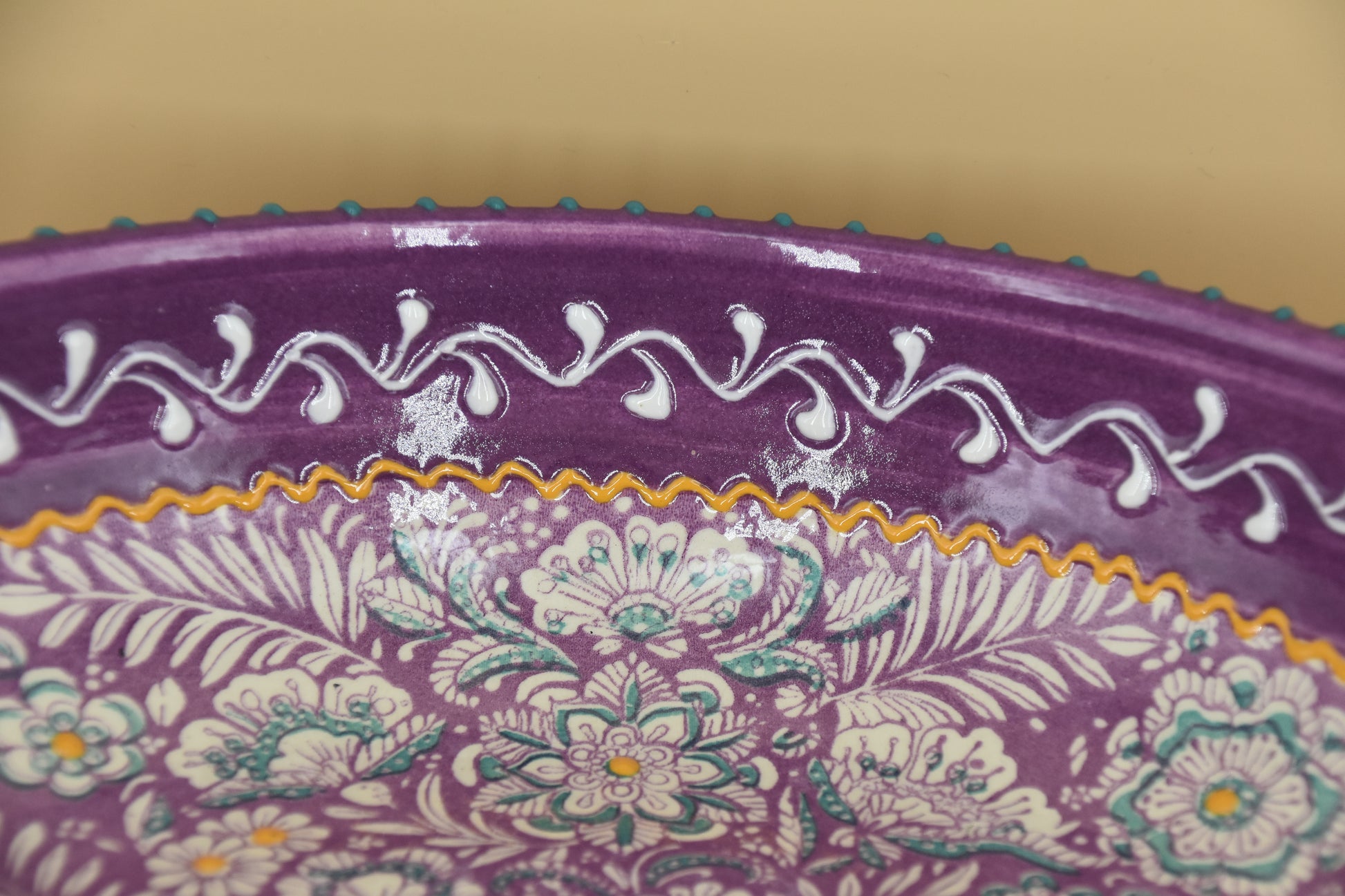 Flower Pastel schaal – 30 cm – Handbeschilderd