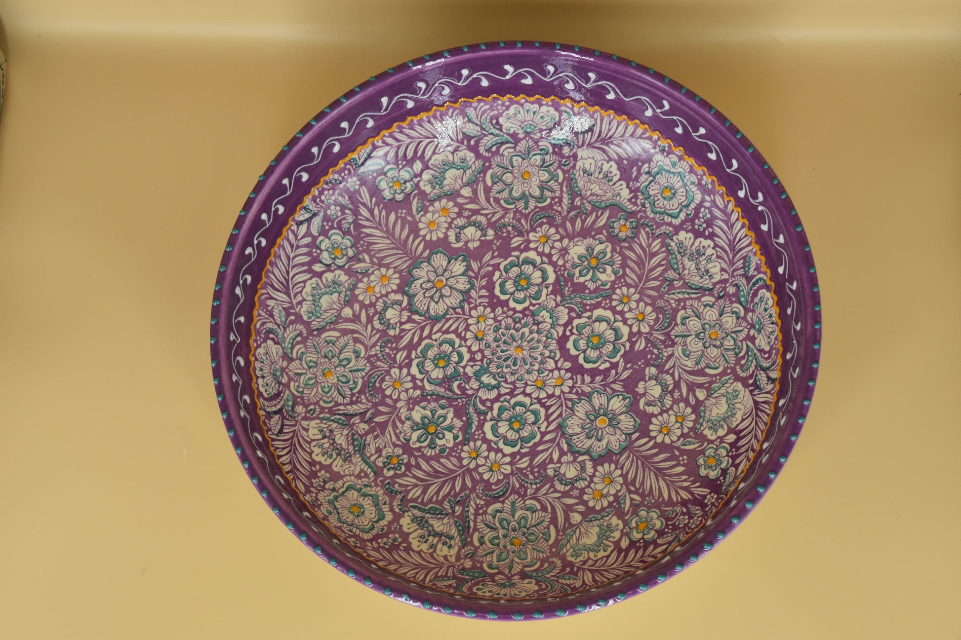 Flower Pastel schaal – 30 cm – Handbeschilderd