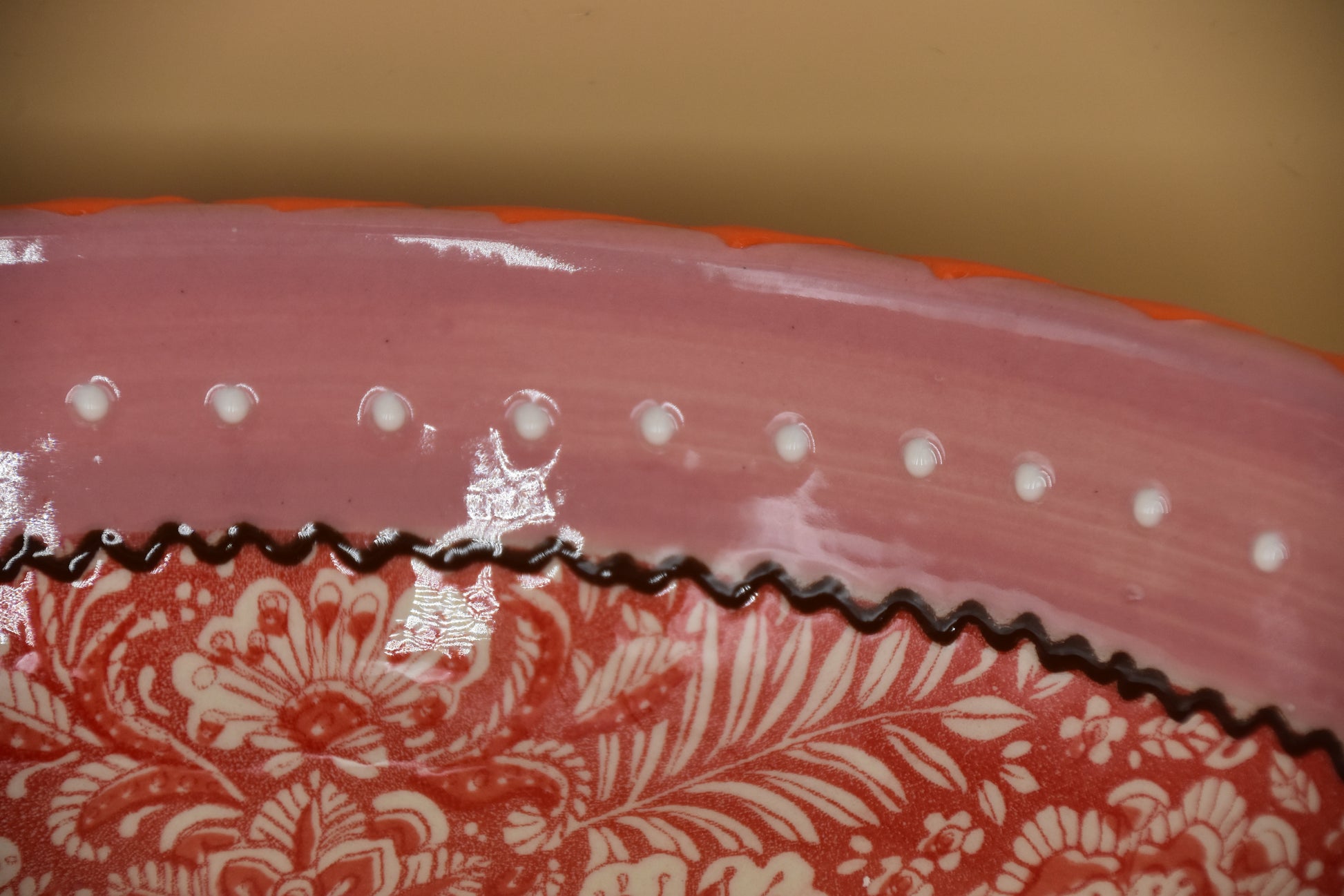 Flower Pastel schaal – 30 cm – Handbeschilderd