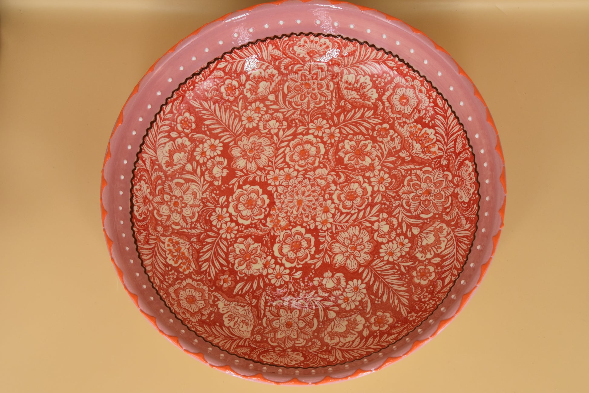 Flower Pastel schaal – 30 cm – Handbeschilderd