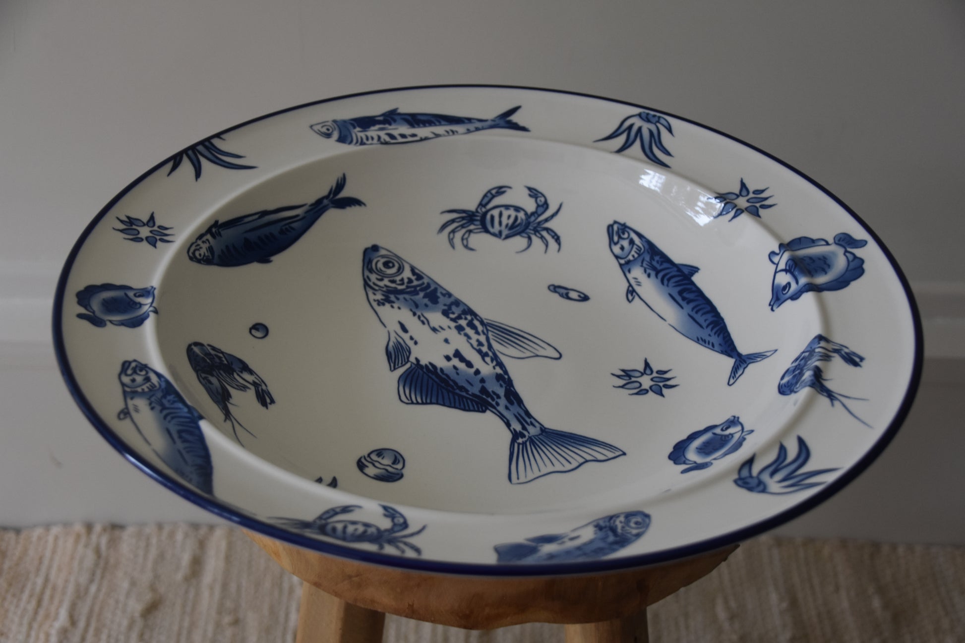 Seafood Plate Rond - Wit Blauw